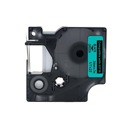 Tape 24mm Svart på Grön - Lyreco - Kontorsmaskiner - Märkmaskiner och tape - Tape - Dymo D1