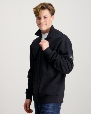 MAGGIORE Double Knit Half Zip Sweater Svart Genser Gutt - Kids Brand Store