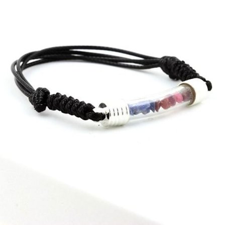 Stenar och mineraler. Rubin + Raw Safir Armband. Svart färg.