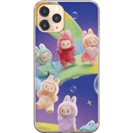 Yhteensopiva Puhelinkuori Apple iPhone 11 Pro La.bubu sateenkaari juliste la.bubu hahmo pupu asu lelut söpö pastelli värikäs anime tyyli suunnittelu t
