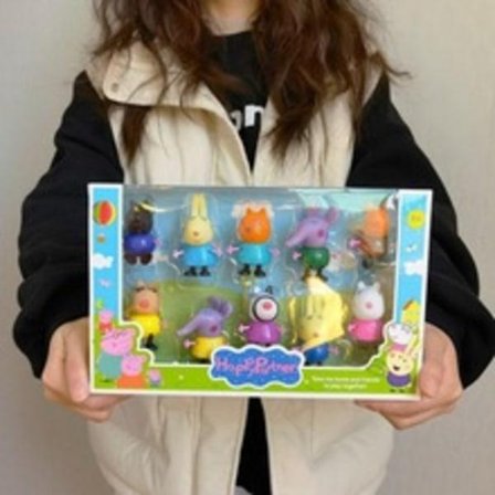 10-figursset Peppa Pig Pig Familjevänner Kanin Gris KLB