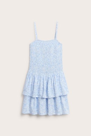 Kappahl | Kort vaffelstrikket kjole med volanger Hvit 158/164 | Hvit