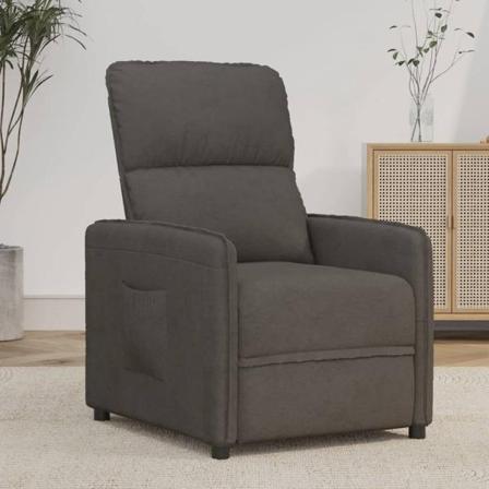 Vidaxl Reclinerfåtölj Mörkgrå Mikrofibertyg Grå