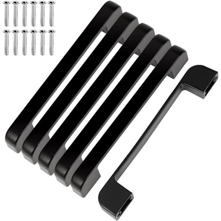 6 Stykker Skap Håndtak, 128mm Svart Kjøkkenskap Håndtak, ZQKLA