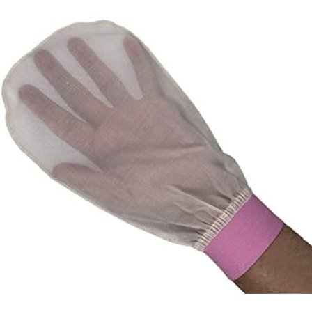 (rosa) Eksfolierende handske – Naturlig vegetabilsk silkehandske til mænd og kvinder | Håndlavet eksfolierende skrubbe til brusebad, bad & sauna