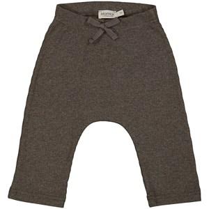 Kids - MarMar Copenhagen Ribbed Baby Trousers Coffee 98 cm - Bottoms - 98 CM - Brown
