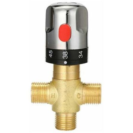 Justerbar Termostatisk Blandingsbatteri til Badeværelse Messing Vandblander Varmt/Koldt Vand Blandings Temperatur Kontrolventil