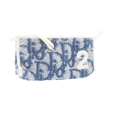 Dior Vintage, Pre-owned Pile Pouch Blauw, Dames, Maat:ONE Size