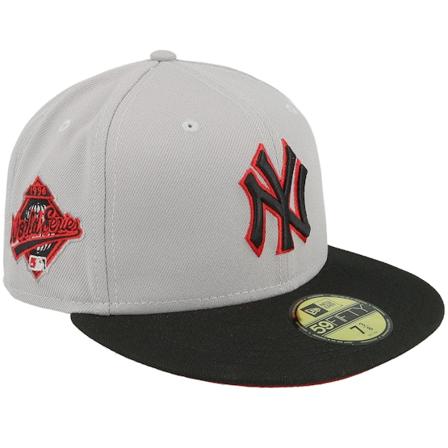 New Era - New York Yankees Crimson Street 59FIFTY 96 World Series Grey/Black Fitted Fitted Grey Cap - MLB @ Hatstore