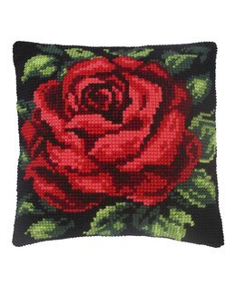 Broderikit Kudde Röd Ros - Orchidea