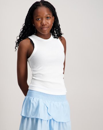 Scotch & Soda Baby rib slim-fit tank top Hvit Topper/Bluser Jente - Kids Brand Store
