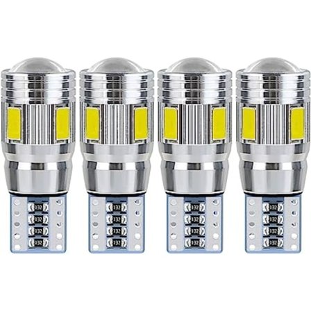 4 st T10-lampa 5W LED-biltakslampa inre LED