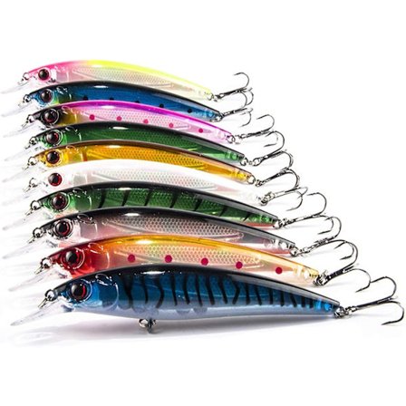 Sett med 10 lokkefisk - Fiskeagn for rovdyr for gjedde