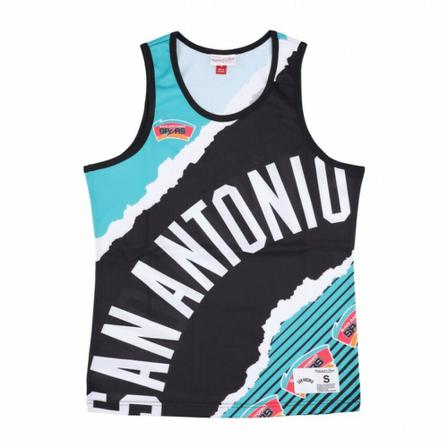 Mitchell & Ness basketball tank top nba jumbotron 2.0 mesh tank hardwood classics saaspu , Groen , Heren , Maat: L