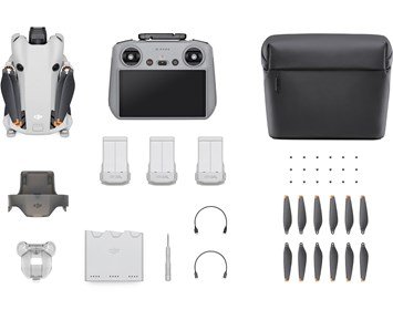 DJI DJI Mini 4 Pro Fly More Combo w. DJI RC2 - Fyndvara - Paket med DJI Mini 4 Pro, fjärrkontroll, batterier, mm.