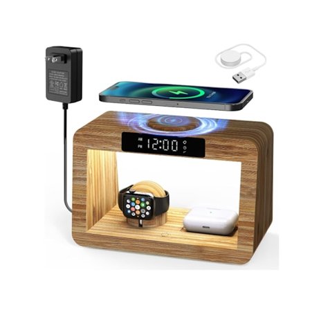 Gul Digital Väckarklocka Laddare Utan Ljus