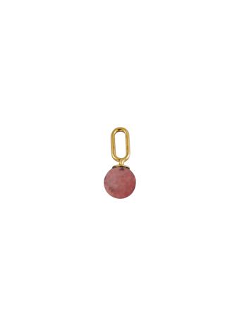 St Drop Charm 5Mm Gold Red Design Letters