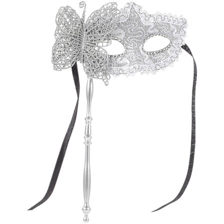 Maskeradmask med pinne Maskeraddräkt Mask Dansfest Mask Balmask för kvinnor