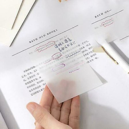 50/100x Gjennomsiktige Selvklebende Notatblokker Vanntett Selvklebende Klar Memo Notat