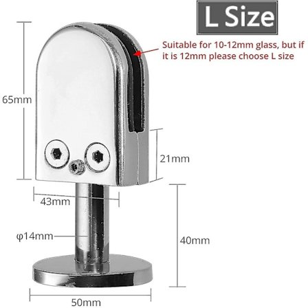 Glasklemmer 4 stk. 304 Rustfrit Stål Glasbeslag Justerbar Glasklemme 12mm Glashylde Klemmeholder Glaspaneler Med 40mm Stang Til Trappe Hånd