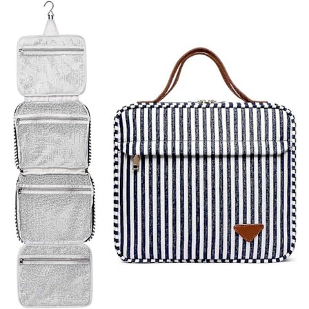 Toalettveske til å henge opp Toalettveske med håndtak Striper Dame Herre Vaskeveske
