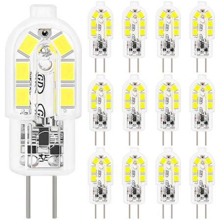 G4 LED-lamppu, 12 kpl 2W LED-lamppuja vastaa 20W halogeenilamppua, G4-lamppu kylmän valkoinen 6000K 150LM Välkkymätön Ei himmennettävä AC/DC 12V 