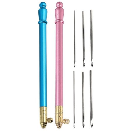 2 uppsättningar handhållna virknålar för virkning och stickning (11,50 x 1,00 x 1,00 cm, som visas på bilden)