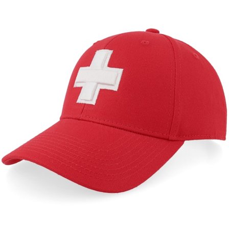Iconic - Rosso adjustable Cappellino - Swiss Flag Blank Red Adjustable @ Hatstore