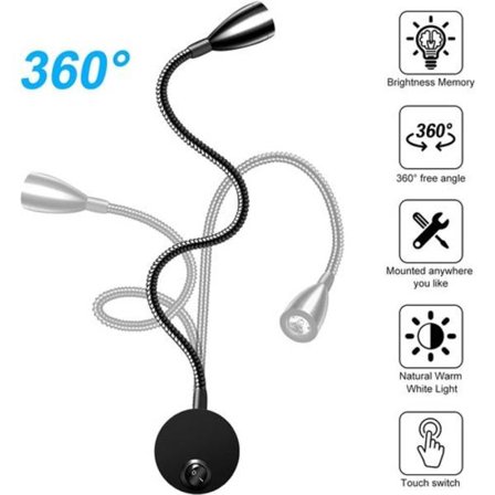 Sänglampa Vägglampa 2 Pack Vägglampa LED Läslampa