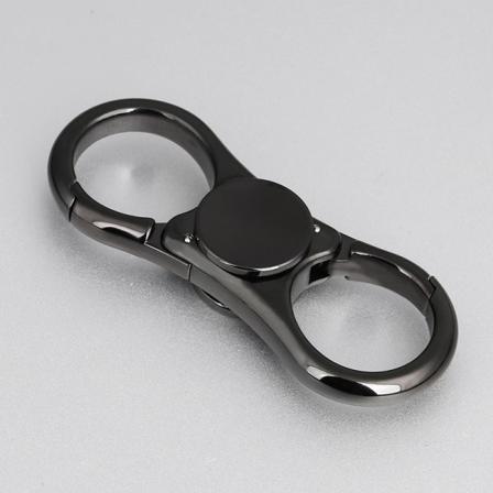 IC Fingertop-gyroskop nyckelring dubbelring bilnyckelring charm svart