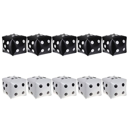 10 stk. Terning Balloner Aluminiumfolie Balloner Casino Tema Fest