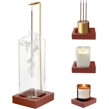 Rökelsehållare, Rökelsehållare i trä för askfat, Inverterad rökelsehållare för hemmakontor, Yoga, Meditation, Zen