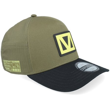Difuzed - Groen adjustable Cap - Cyberpunk 2077 Militech 7 Panel Olive/Black Adjustable @ Hatstore