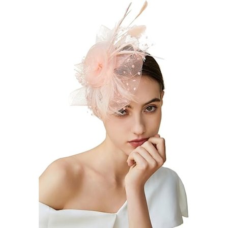 Mesh Fjer Hårpynt Blomst Hårklemme Hat Brudehovedbeklædning Bryllup Kirke Te Selskab Derby Hatte Hestevæddeløbshatte Champagne