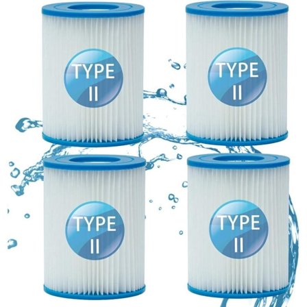 【Type II Poolfiltre】Højde: 136 mm (5,35"), Ydre diameter: 106 mm (4,17")