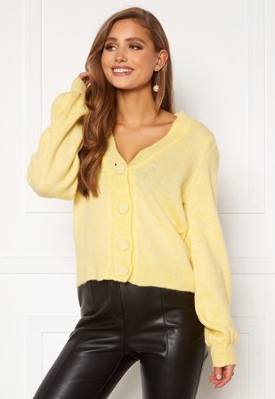 Pieces Dina LS Knit Cardigan Pale Banana Klær