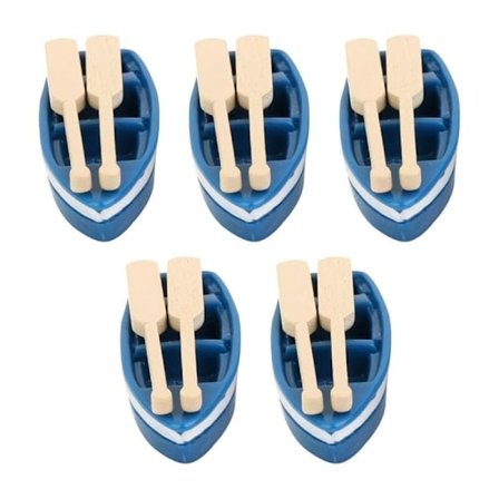 Sett Miniatyr Dukkehus Robåter med Årer Mini Fairy Garden Resin Robåt Dukkehus Nautisk Ornament