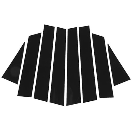 8 stk. B-stolpe Dør Beklædning Støbeliste Blank Sort Vinduesstolpe Beskyttelsesdæksel til X-Trail T32 2014 til 2018