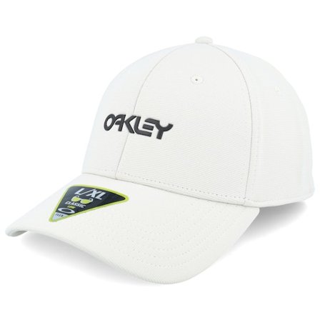 Oakley - Beige flexfit Keps - 6 Panel Stretch Metallic Hat Mist/Black Flexfit @ Hatstore