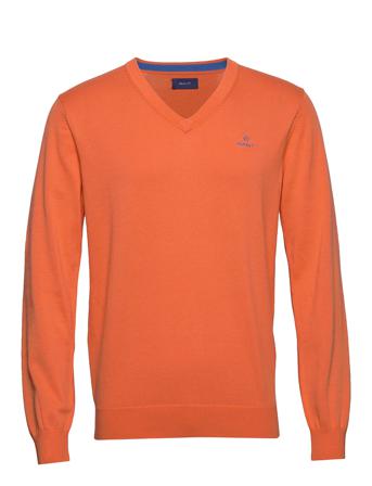 Classic Cotton V-Neck Neulepaita V-kaula-aukko Oranssi GANT