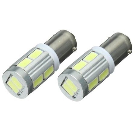 2x Universaali Ba9s H6w 10smd Led Sivuvalot Polttimot Canbus Virheettömät 6000k Valkoinen{ DB}