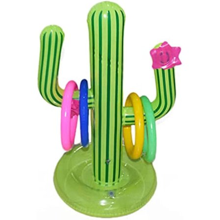 Oppustelig Kaktus Ringkast Spilsæt Kaktusformet Oppustelig Ring Legetøj Børn Kastering Spil Til Udendørs Brug
