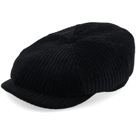 Stetson - Black - flatcap - Cap - Hatteras Corduroy Jersey Black Flat Cap - Hatstore