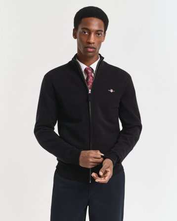 GANT Herren Superfine Lambswool Strickjacke (XXXL) Schwarz