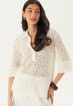 ONLY-Onlrao 3/4 LACE SHIRT WVN-M