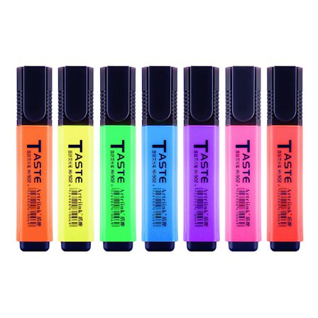 7 kpl Fluoresoiva merkintäkynä suuri kapasiteetti tarkennusväri silmien suojaus merkintäkynä opiskelijan piirustus käsitili kynä