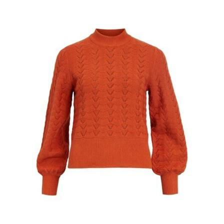 Object, Objhope L/S Knit Pullover 123 Oranje, Dames, Maat:S