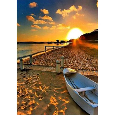 5d-diamantmålning Diy Sunset Scenery Painting, 30x40cm