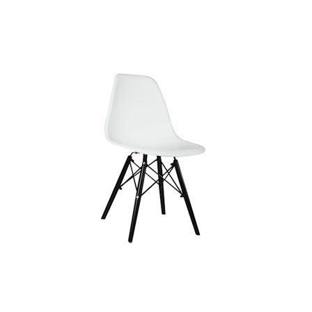 Matsals stolar vit svarta ben lev 2 pack