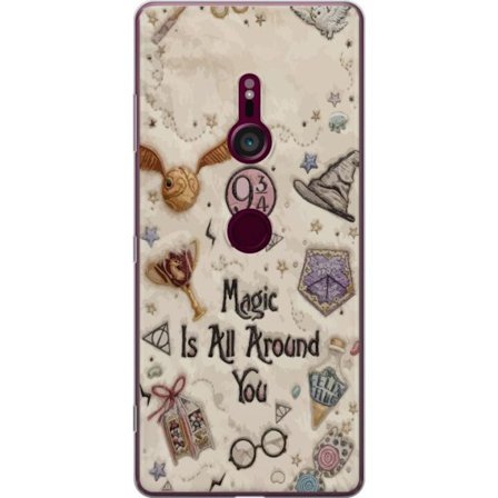 Kompatibelt Mobildeksel til Sony Sony Xperia XZ3 Broderad magisk illustrasjon med symboler, sitater og fantasiverden inspirert av eventyr som skaper e